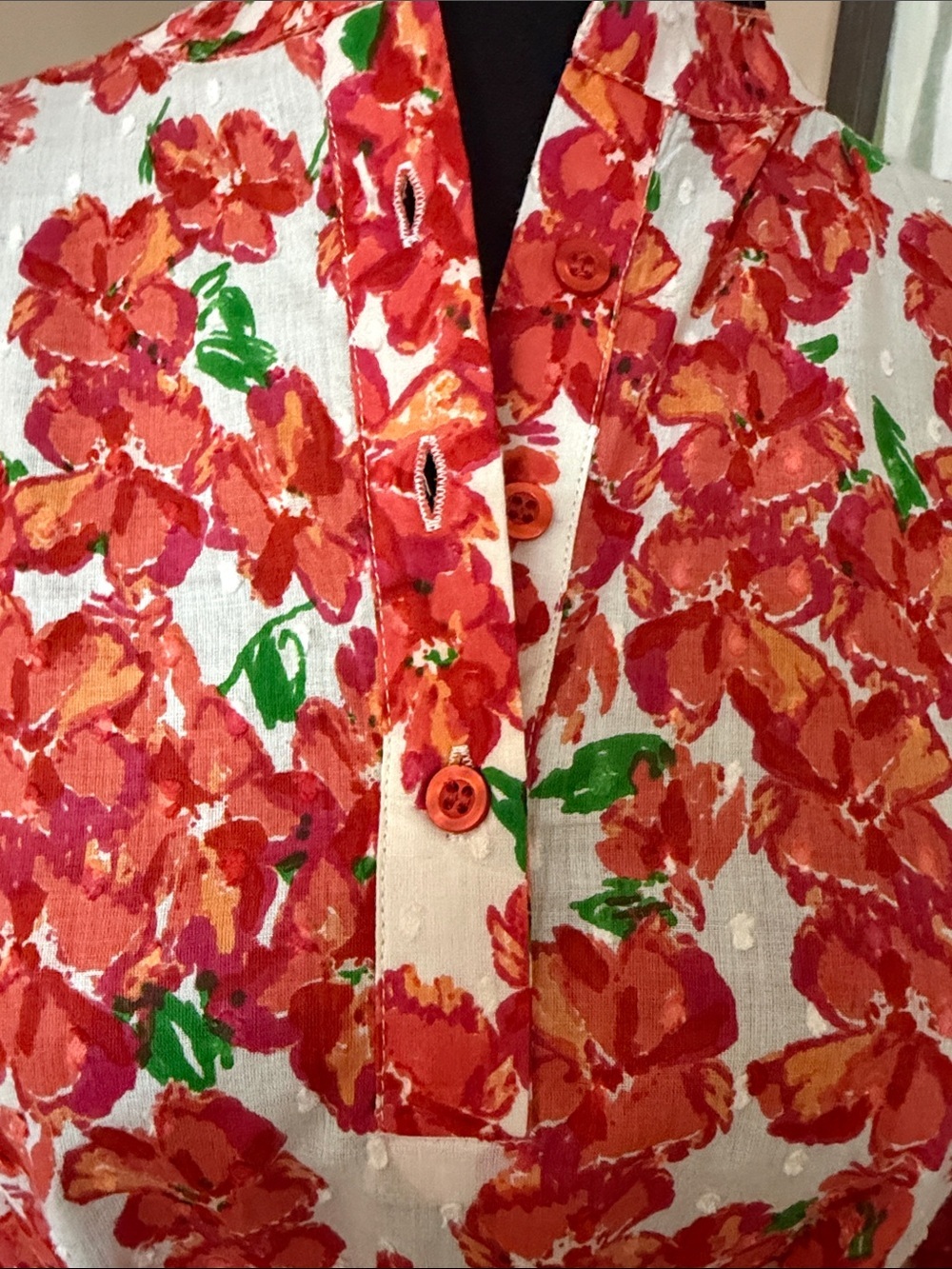 Red Floral Tie-Waist Mini Dress - Picture 3 of 13